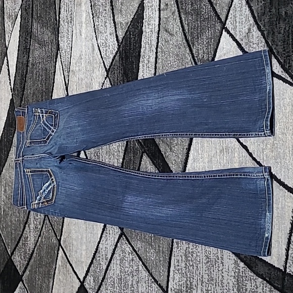 BKE STARLITE EMBROIDERED DISTRESSED FLARE-LEG DENIM JEAN - Picture 12 of 14